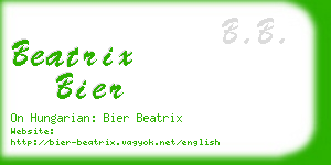 beatrix bier business card